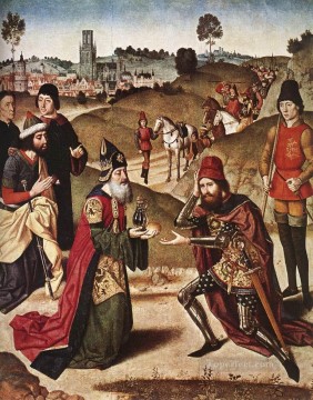 Dirk Bouts Painting - The Meeting Of Abraham And Melchizedek Netherlandish Dirk Bouts